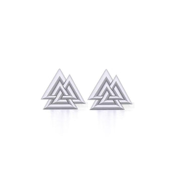 Sterling Silver Viking Valknut Post Earrings TER1943 - Jewelry